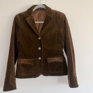 Theory rich chocolate brown corduroy blazer, size 8